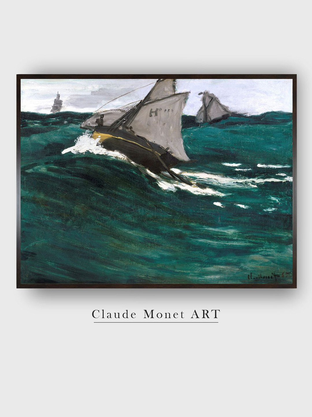 

The Art House Green & Grey The Green Wave Painted Framed Wall Art