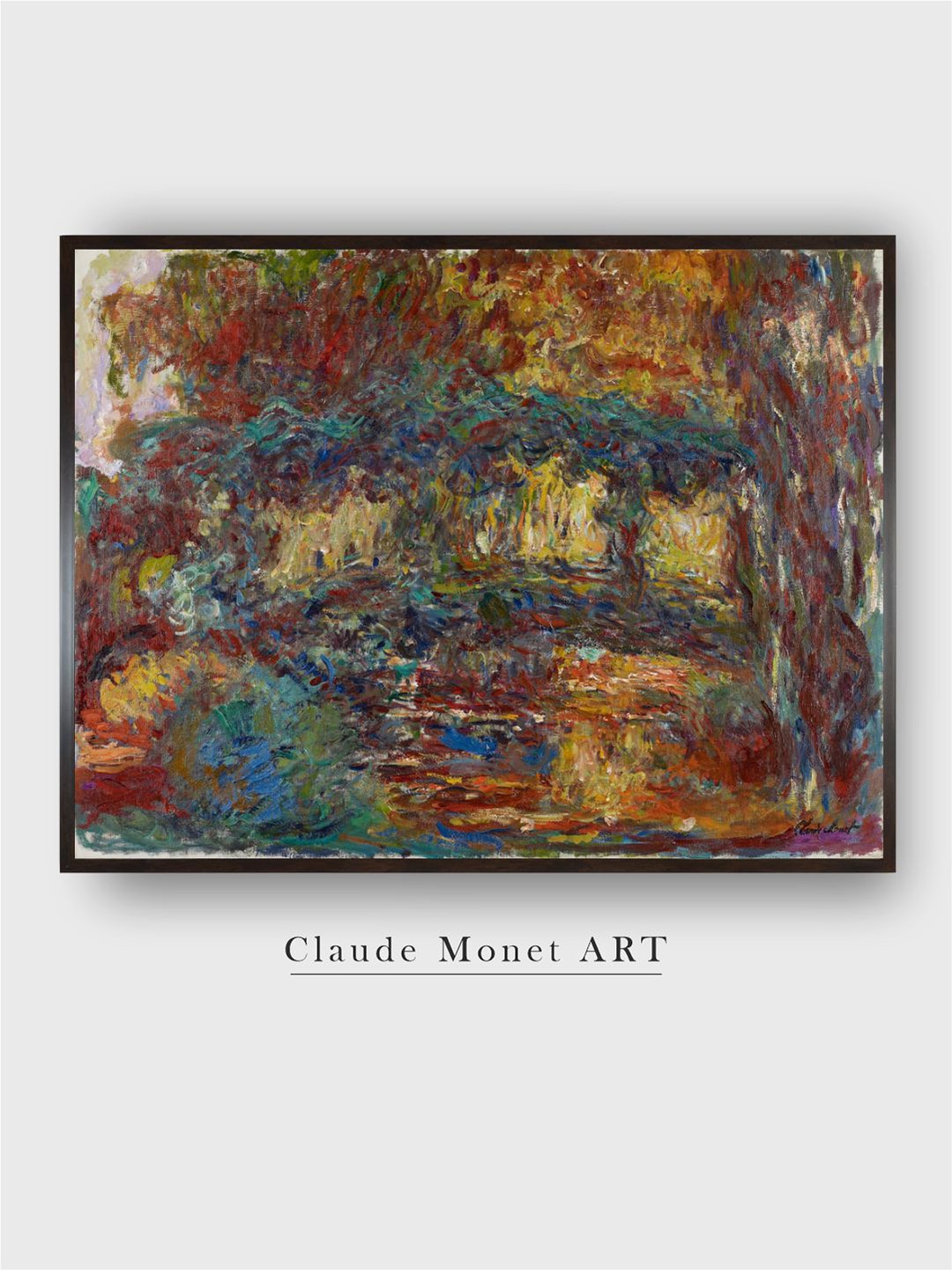 

The Art House Red & Blue The Japanese Bridge Painted Wall Art