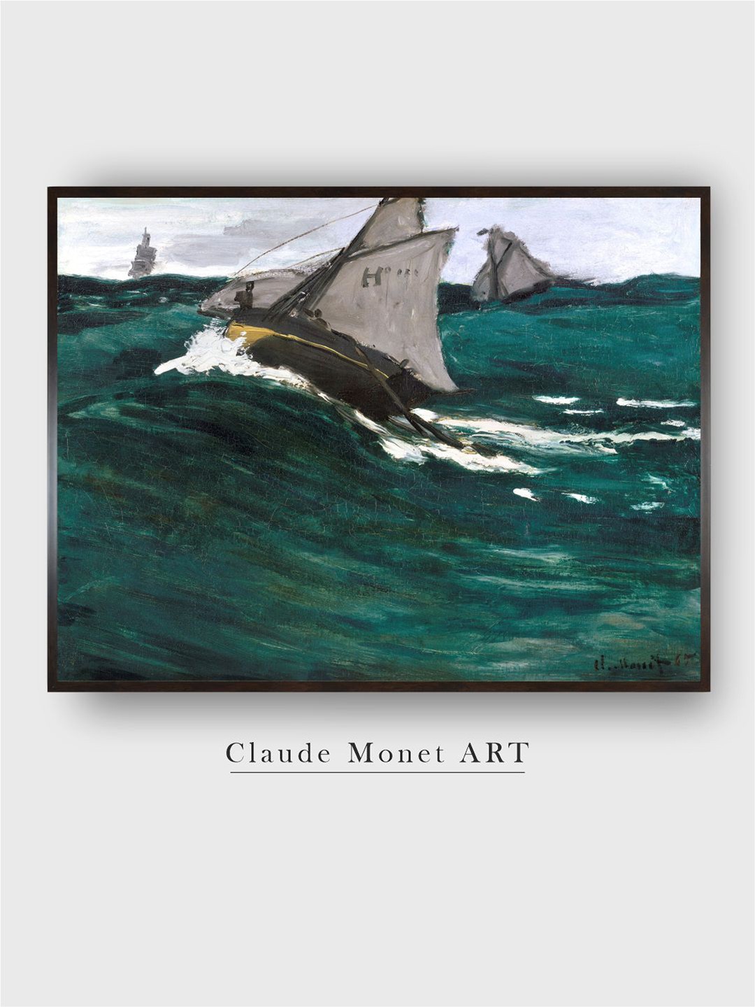 

The Art House Green & Grey The Green Wave Painted Framed Wall Art