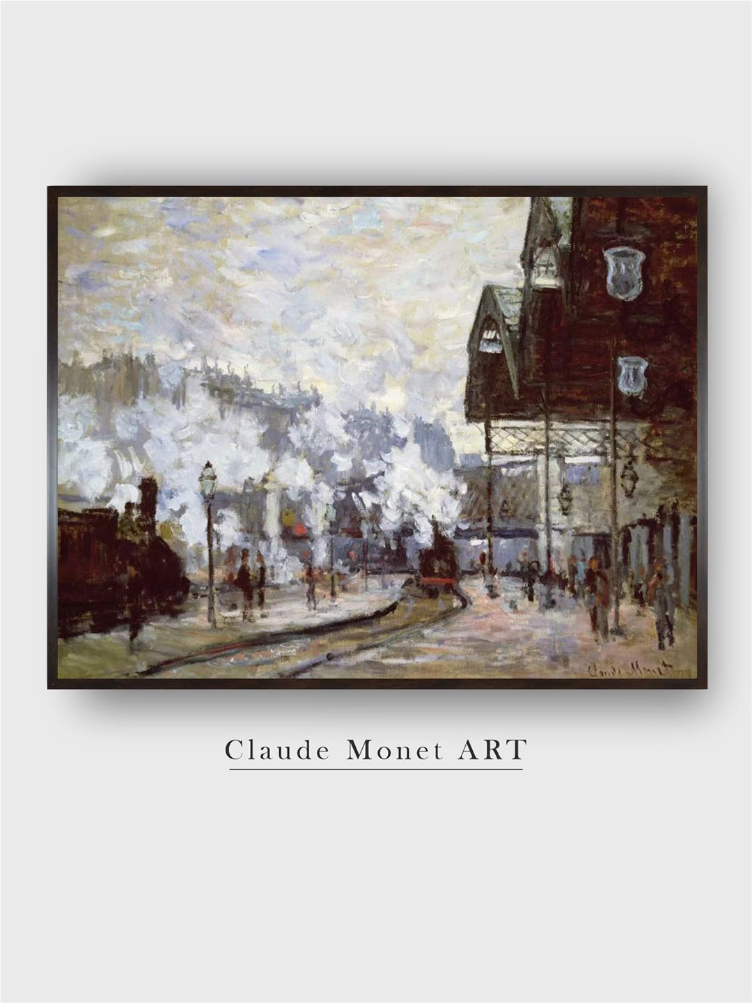 

The Art House Brown Painted Gare Saint-Lazare Painted Wall Art, White