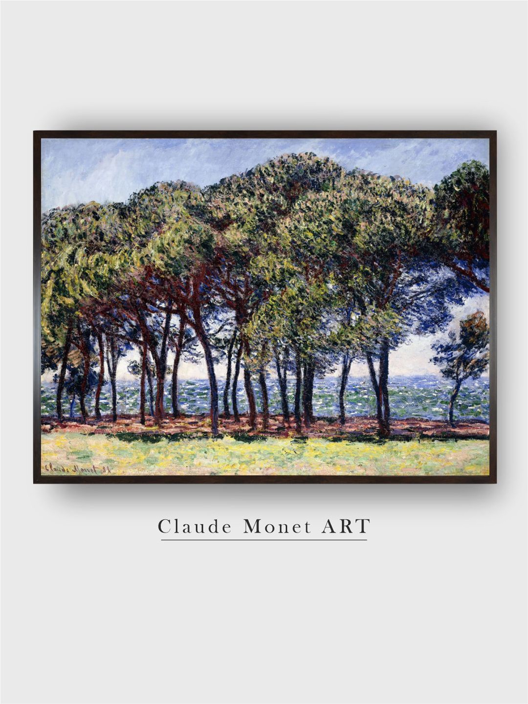 

The Art House Green & Blue Pines Painted Wall Art