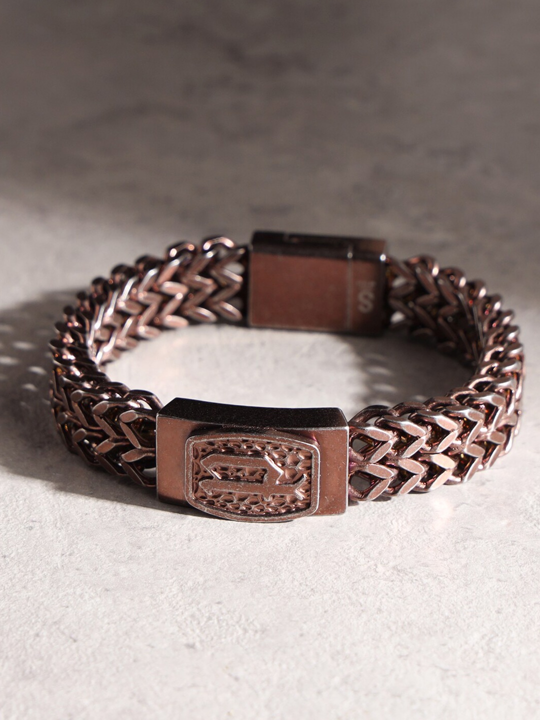 

Police Men Stainless Steel Wraparound Bracelet, Brown
