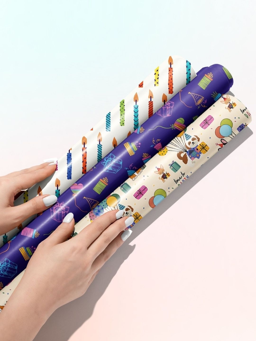 

Doodle Set Of 6 Gift Wrapping Papers, White