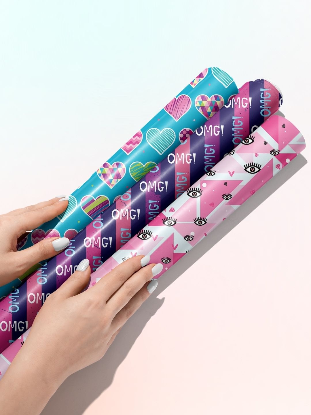 

Doodle Set Of 6 Gift Wrapping Papers, Blue
