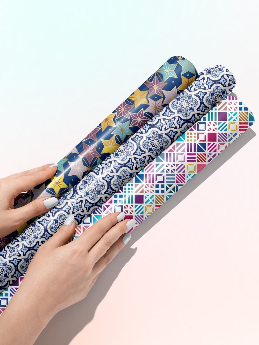 

Doodle Set Of 6 Gift Wrapping Papers, Blue