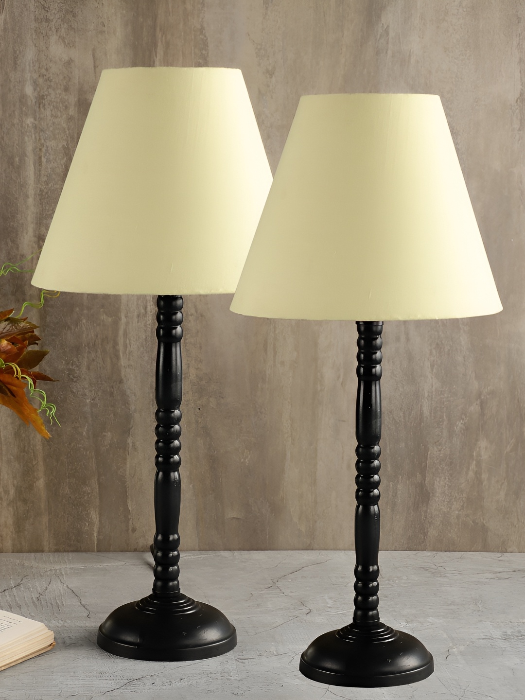 BTR CRAFTS Yellow 2 Pieces Table Lamps with Adjustable Cord