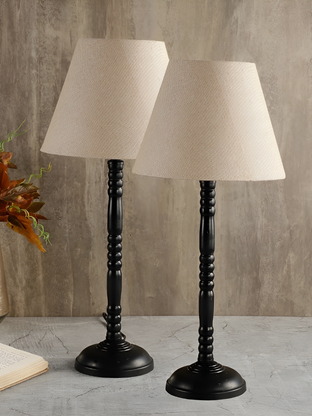 

BTR CRAFTS Khaki 2 Pieces Table Lamps with Adjustable Cord