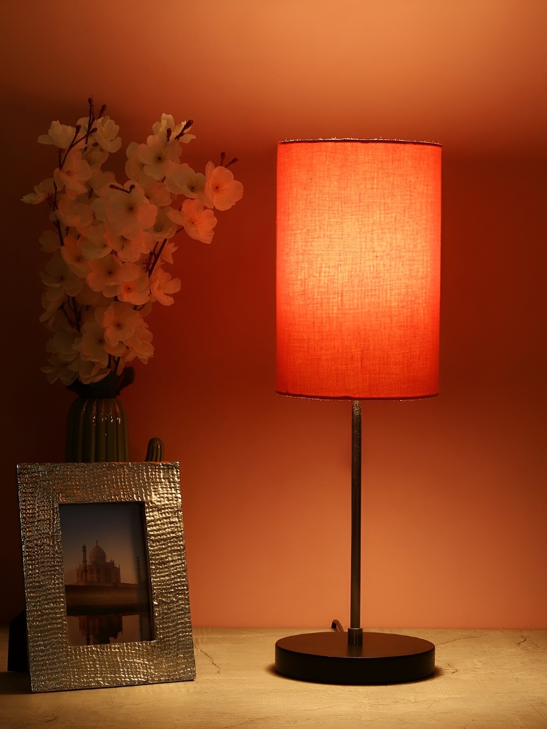 

BTR CRAFTS Orange 2 Pieces Table Lamps with Adjustable Cord