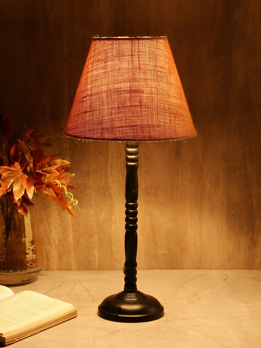 

BTR CRAFTS Brown & Black Frustrum Shaped Metal Table Lamp with Adjustable Cord