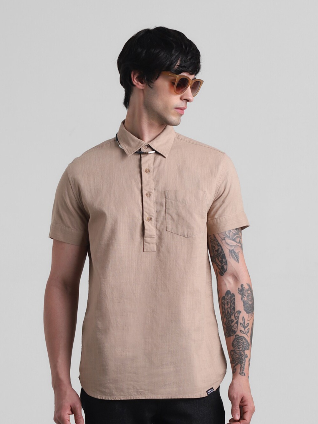 

Jack & Jones Slim Fit Pure Cotton Casual Shirt, Brown