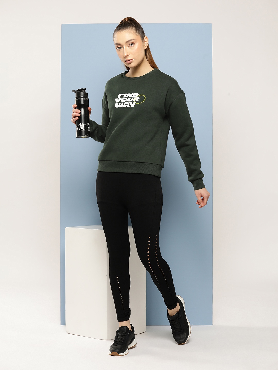 

Slazenger Women Typography Printed Sweatshirt, Olive
