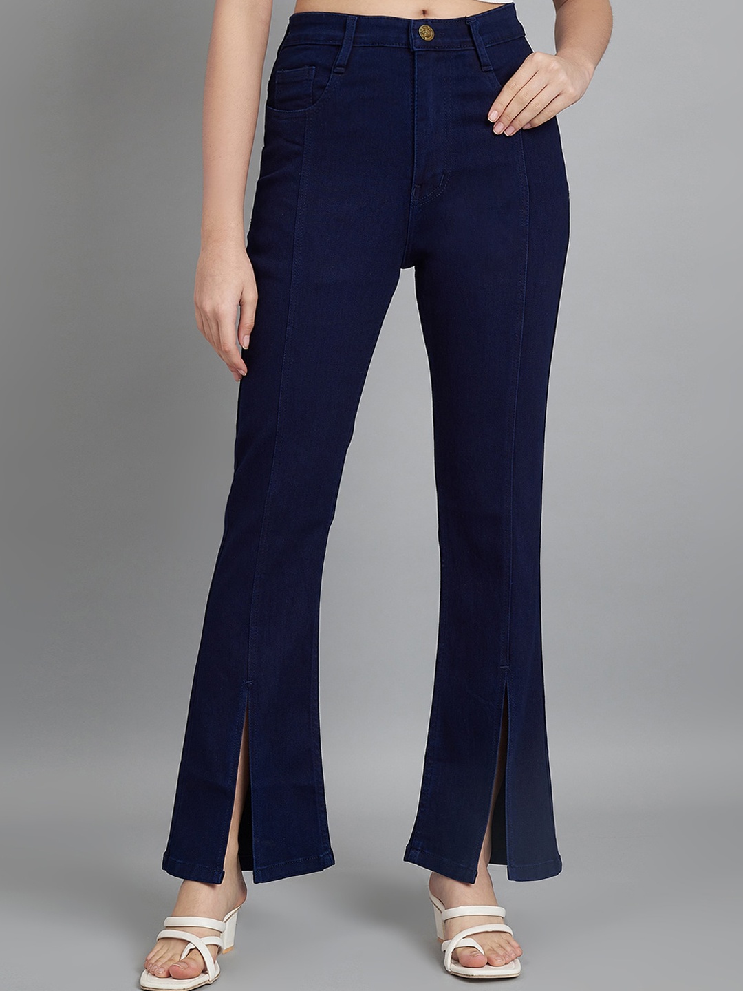 

BAESD Women Jean Bootcut High-Rise Light Fade Jeans, Navy blue
