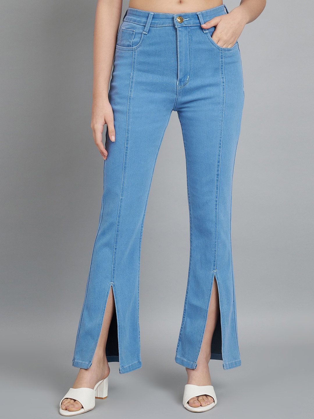 

BAESD Women Jean Bootcut High Rise Light Fade Jeans, Blue