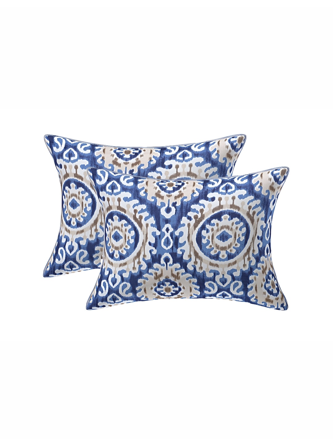 

Texstylers Blue & White 2 Pieces Cotton Rectangle Cushion Covers