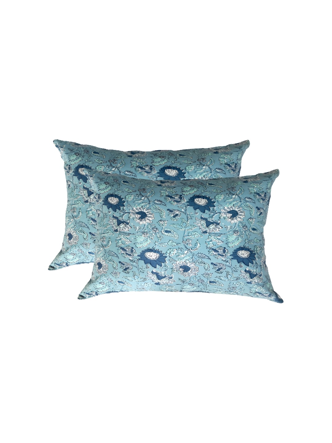 

Texstylers Blue & White 2 Pieces Cotton Rectangle Cushion Covers