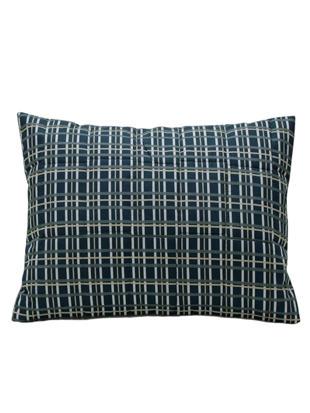 

Himeya Green Checked Pure Cotton Rectangle Pillow Cover