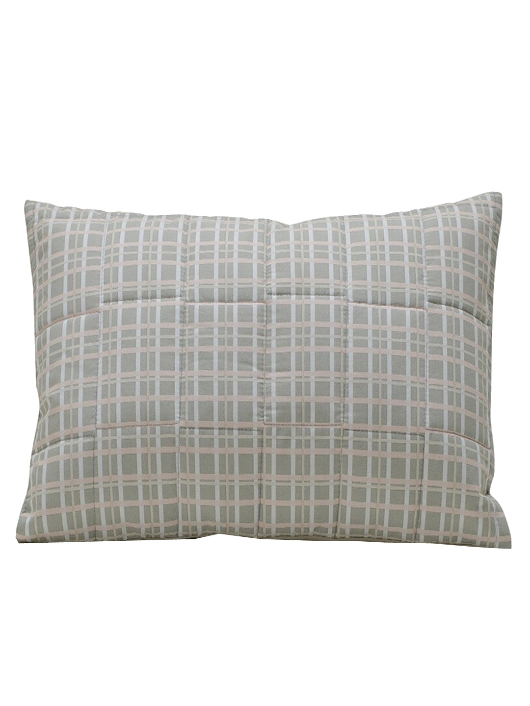 

Himeya Comfort Percale Grey Checked 200 TC Pure Organic Cotton Pillow Cover