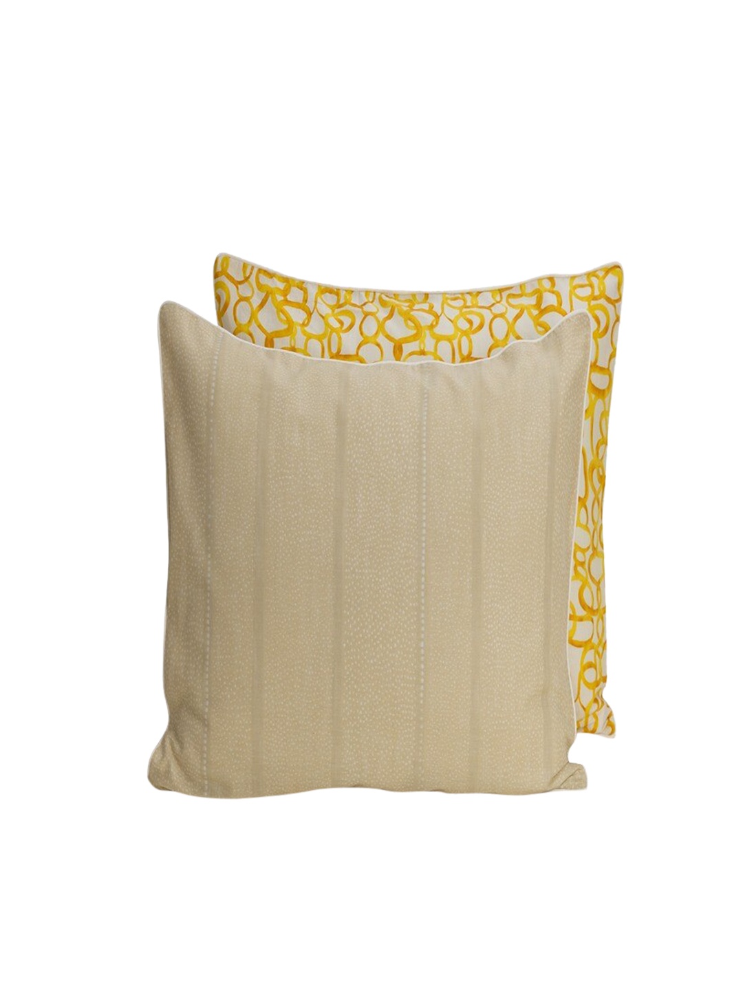 

Himeya White & Yellow Abstract 144 TC Pure Cotton Rectangle Pillow Cover