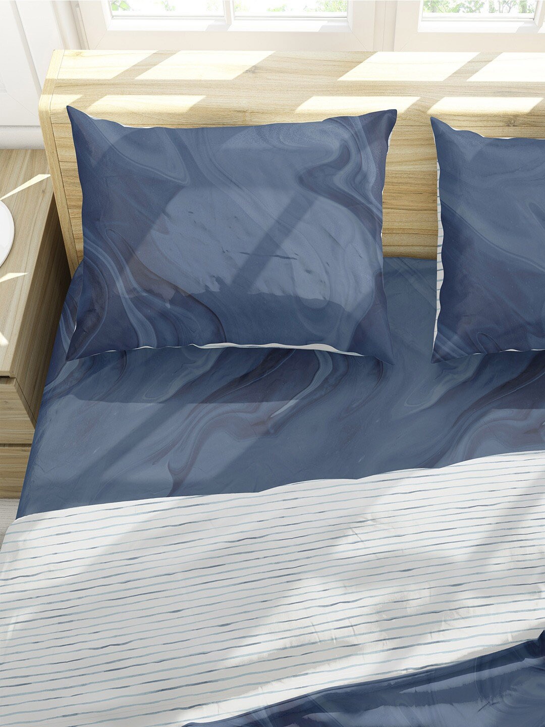 

Himeya Blue 3 Pieces Abstract Printed 300TC Pure Cotton Rectangle Pillow Covers
