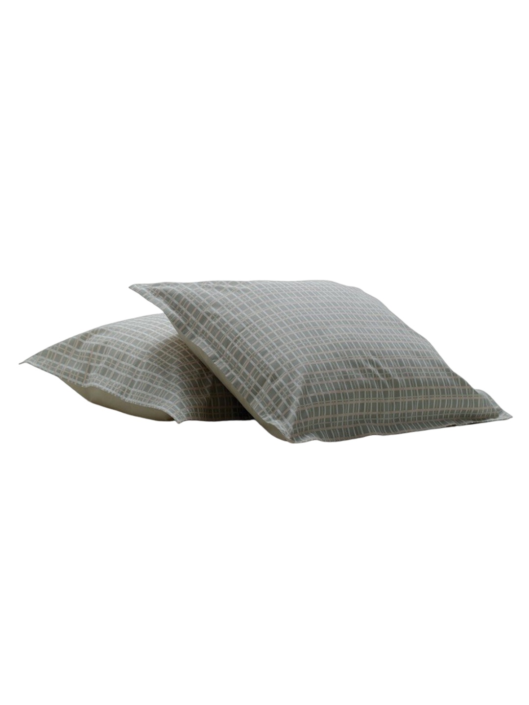 

Himeya Grey & Pink 2 Pieces Checked 200 TC Pure Cotton Rectangle Pillow Covers