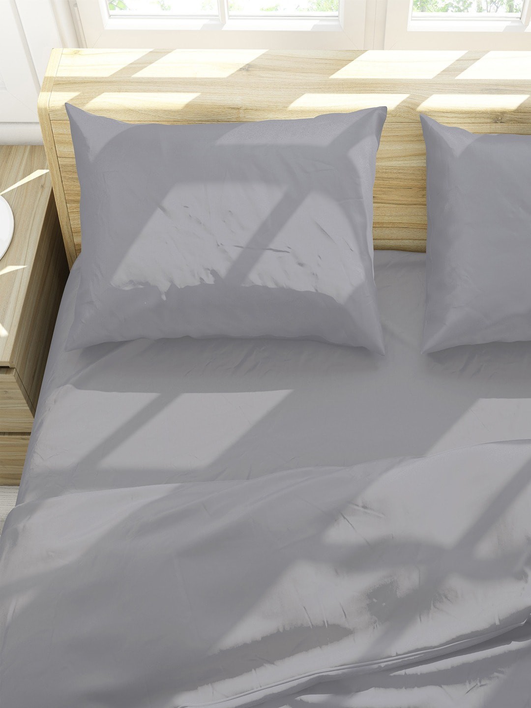 

Himeya 2 Pcs Grey Pure Cotton Rectangle Pillow Covers