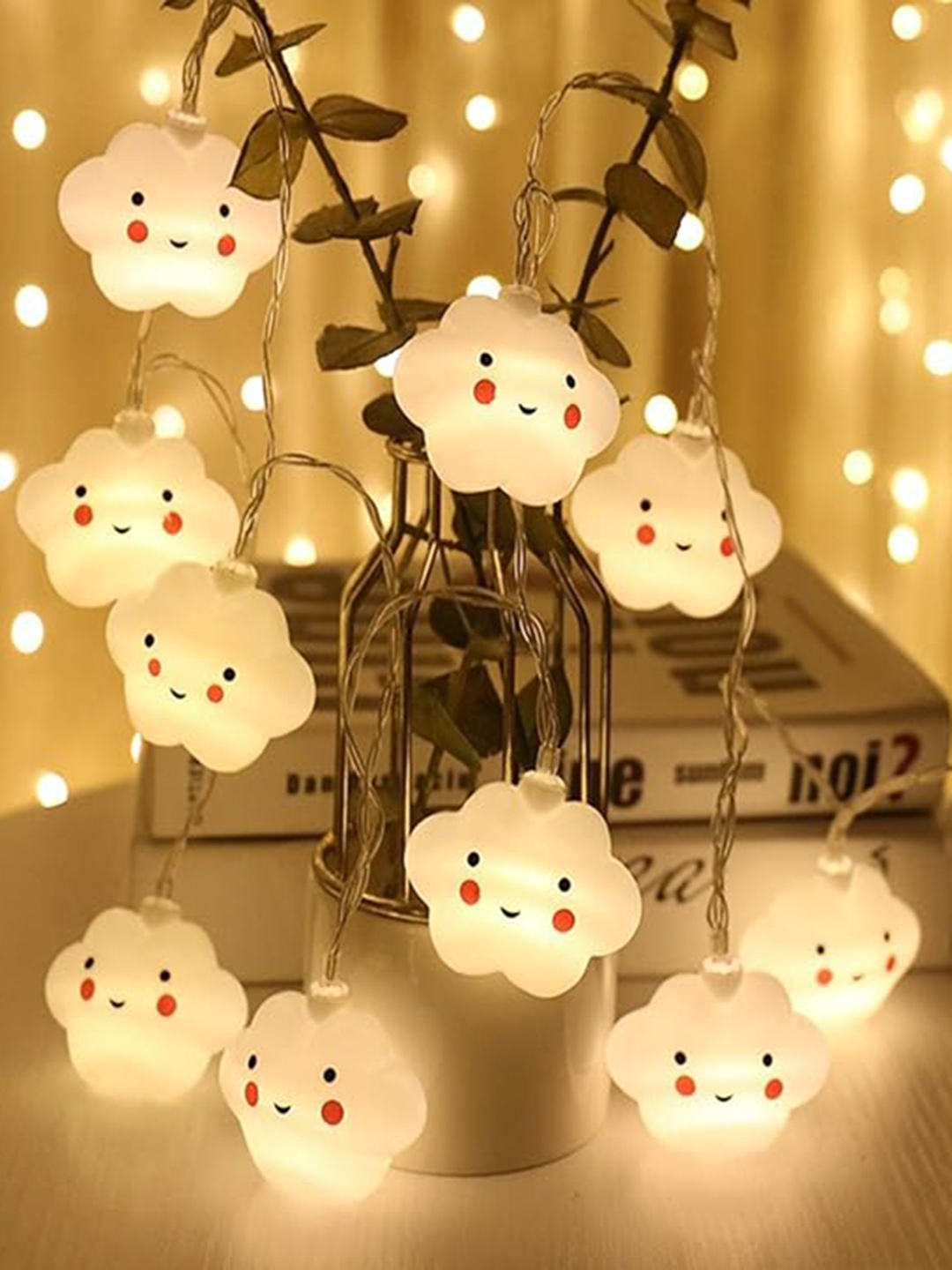 

Gesto White 10 Feet 14 Led Smiling Cloud Led Serial String Lights