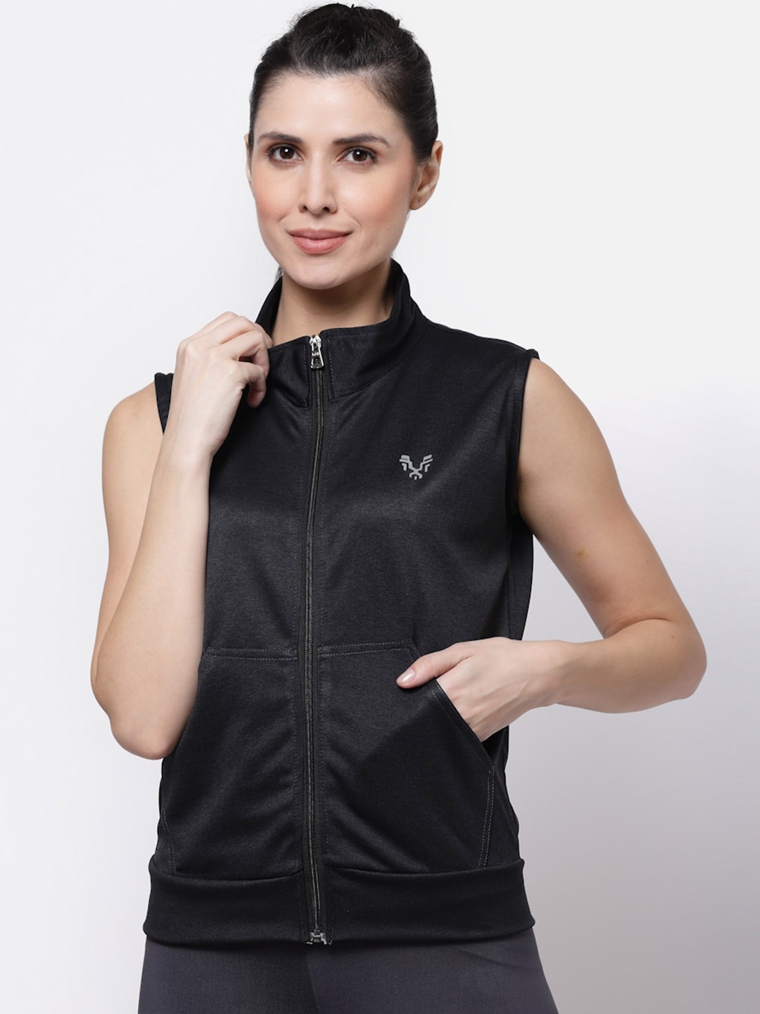 

UZARUS Mock Collar Lightweight Sporty Jacket, Black