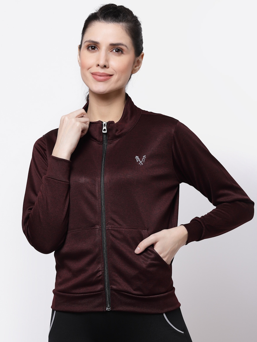 

UZARUS Lightweight Cotton Sporty Jacket, Burgundy