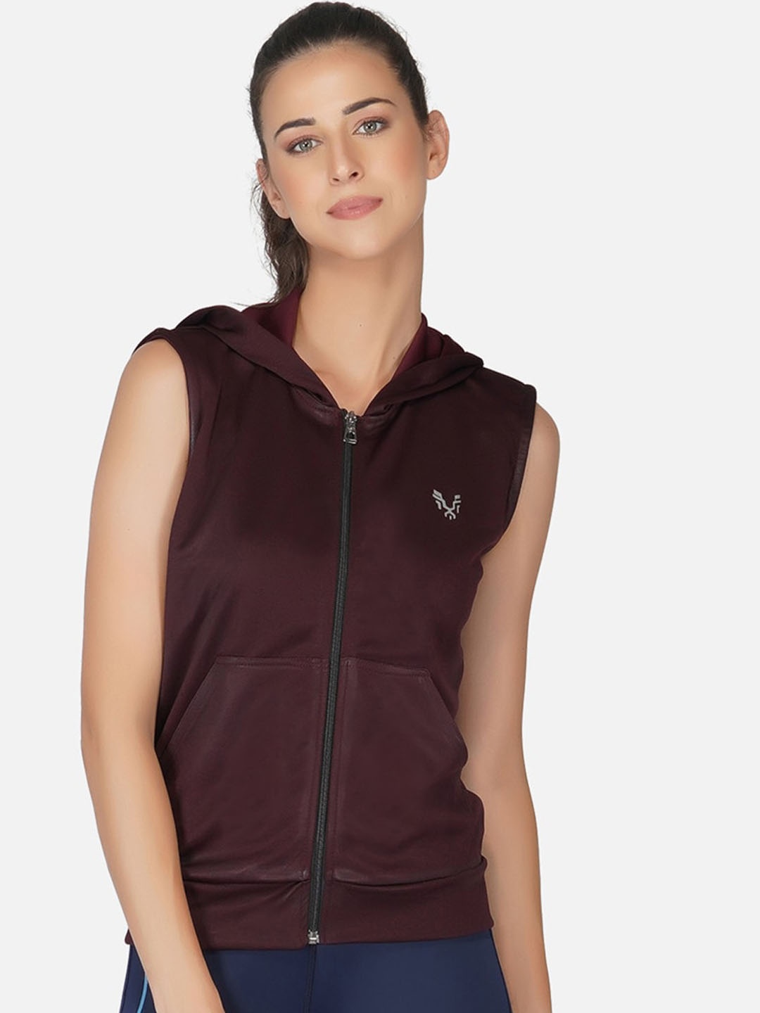 

UZARUS Hooded Lightweight Bomber Jacket, Burgundy