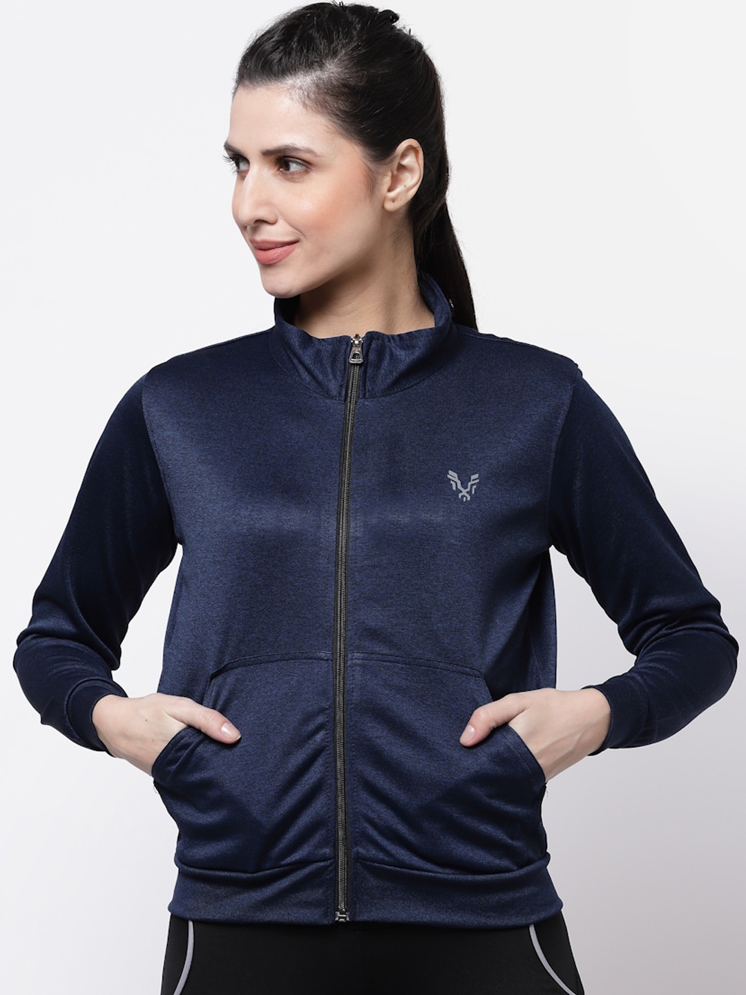 

UZARUS Mock Collar Lightweight Sporty Jacket, Navy blue