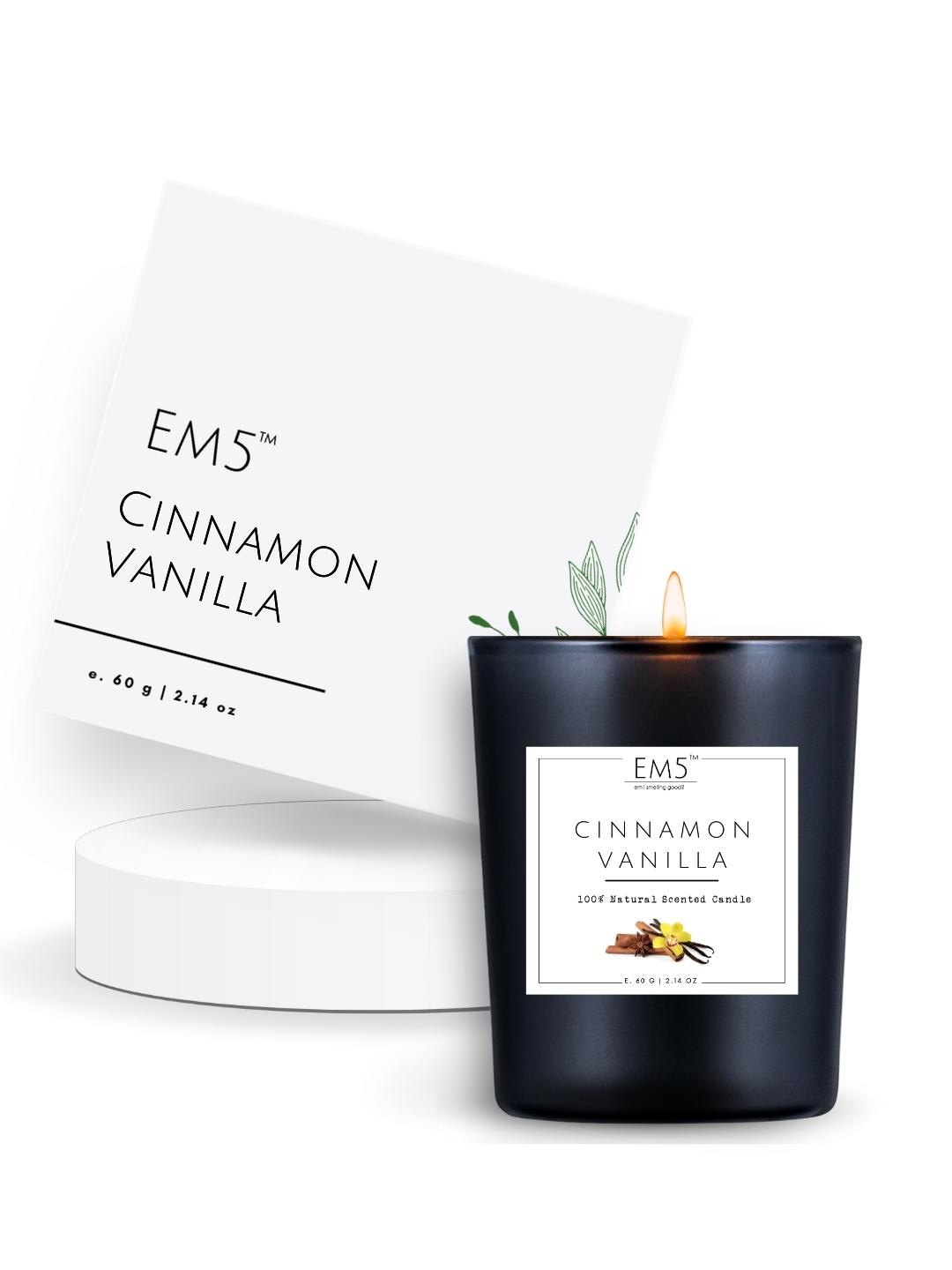 

EM5 White Cinnamon Vanilla Scented Candle Jar