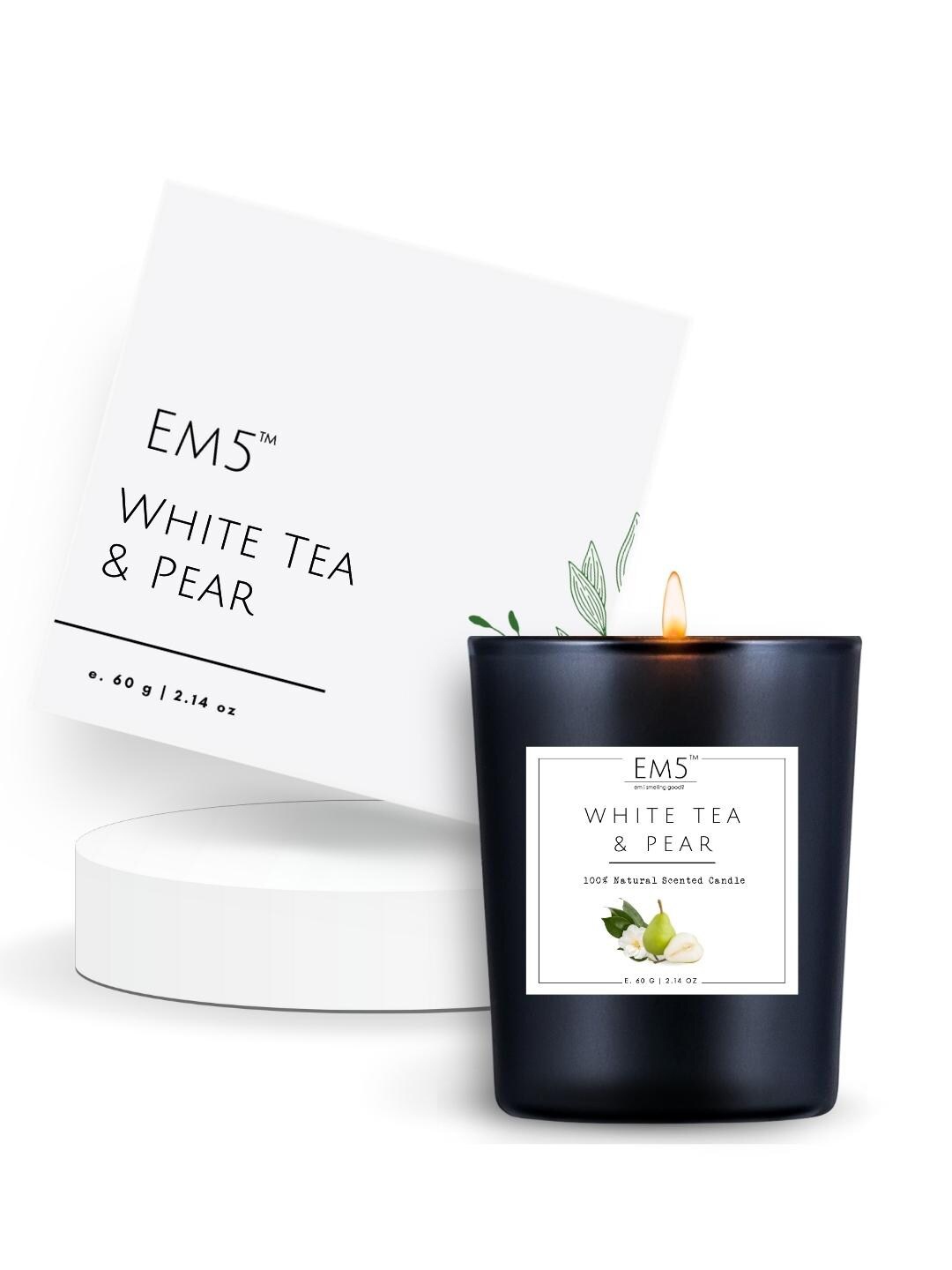 

EM5 White Tea & Pear Scented Candle Jar