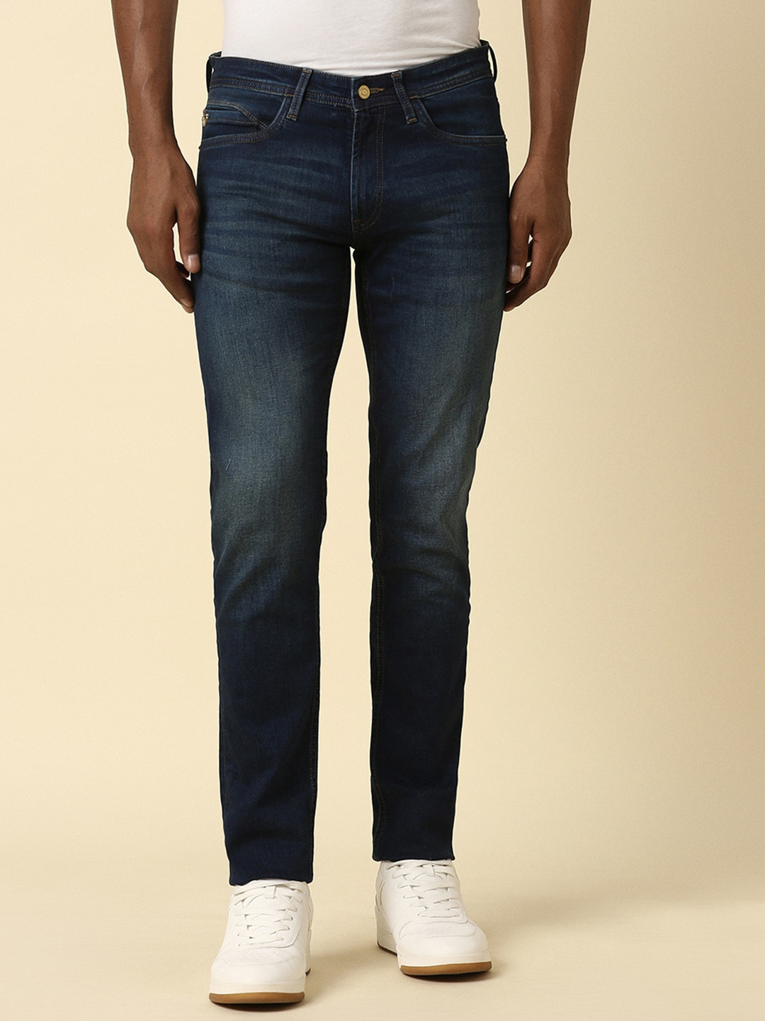 

Allen Solly Men Clean Look Mid-Rise Skinny Fit Jeans, Navy blue