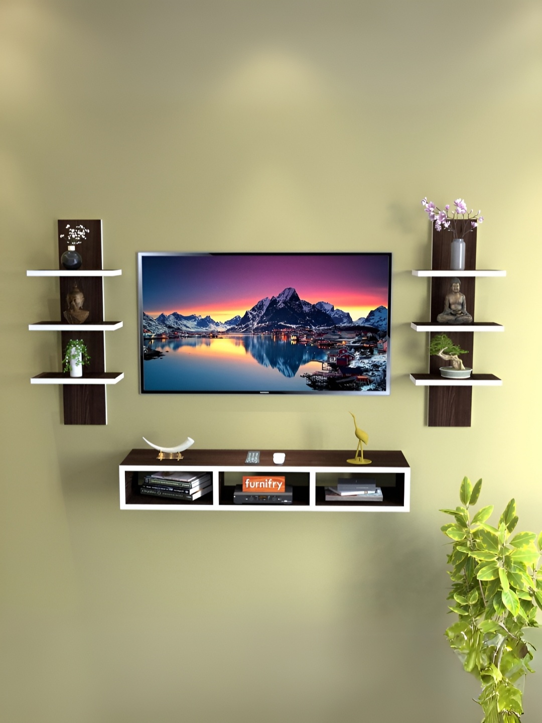 

Furnifry White Wood Wall Shelves
