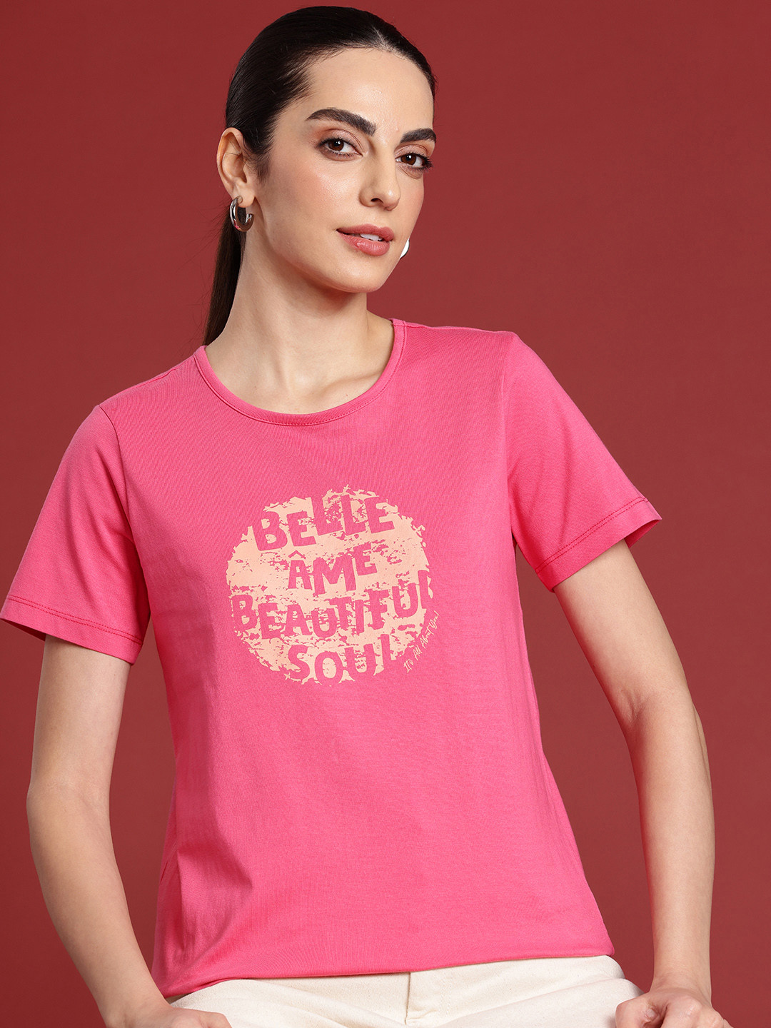 

all about you Printed Pure Cotton T-shirt, Pink
