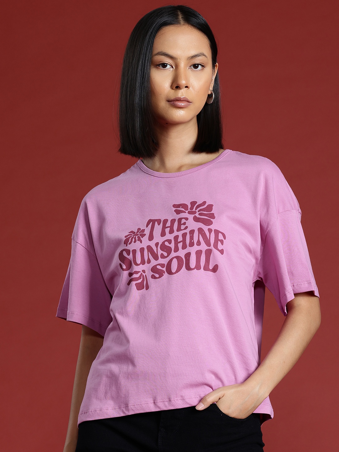 

all about you Typography Print Pure Cotton T-shirt, Pink