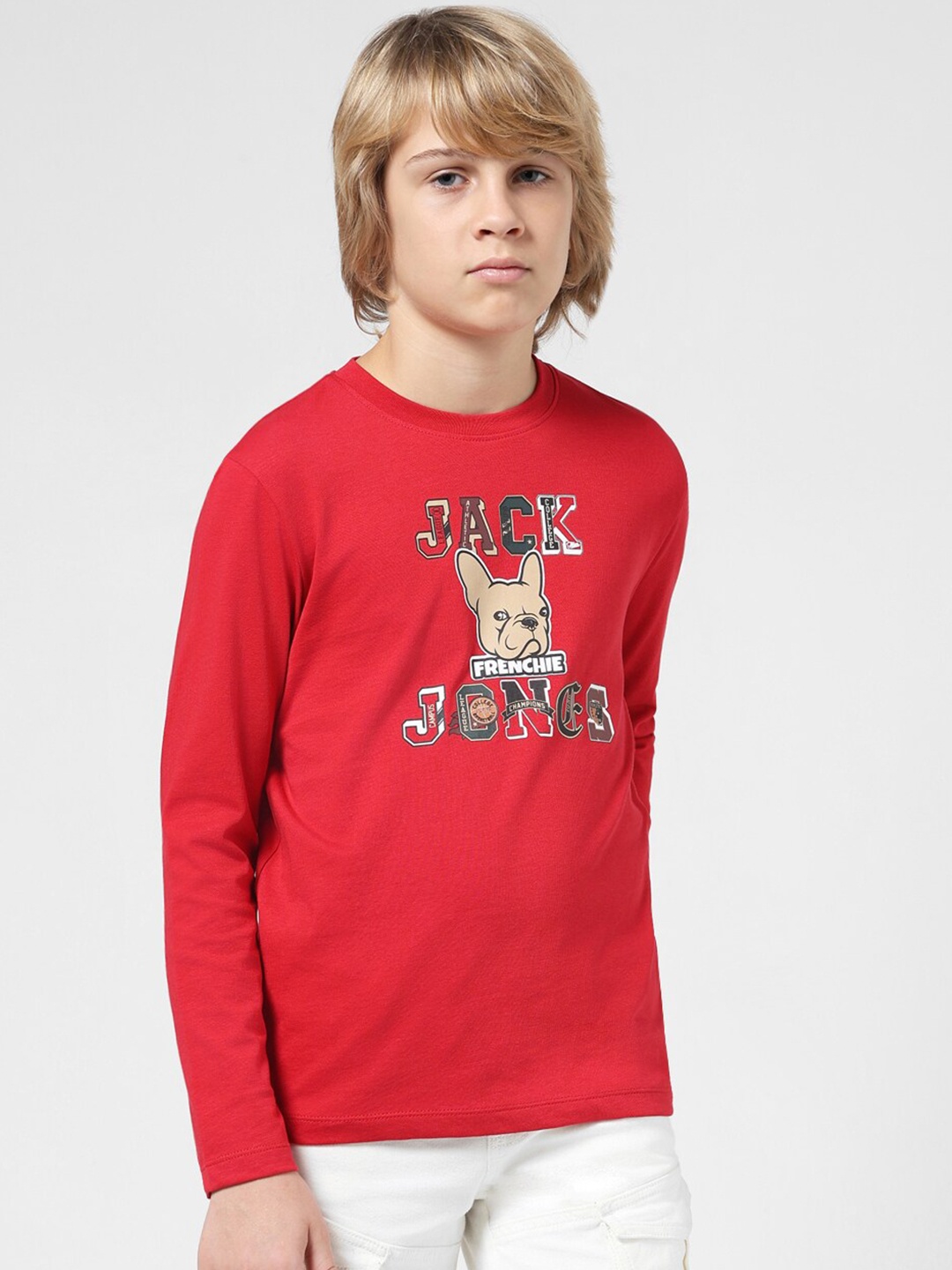 

Jack & Jones Junior Boys Graphic Printed Pure Cotton T-shirt, Red