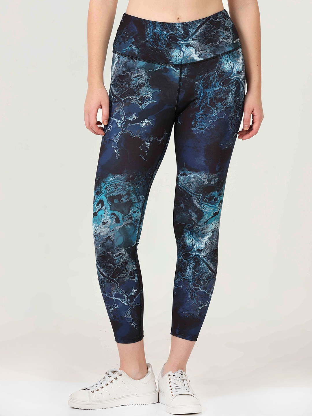 

Jolger Women's High Waisted Active Wear Yoga and Gym Printed Tights, Blue