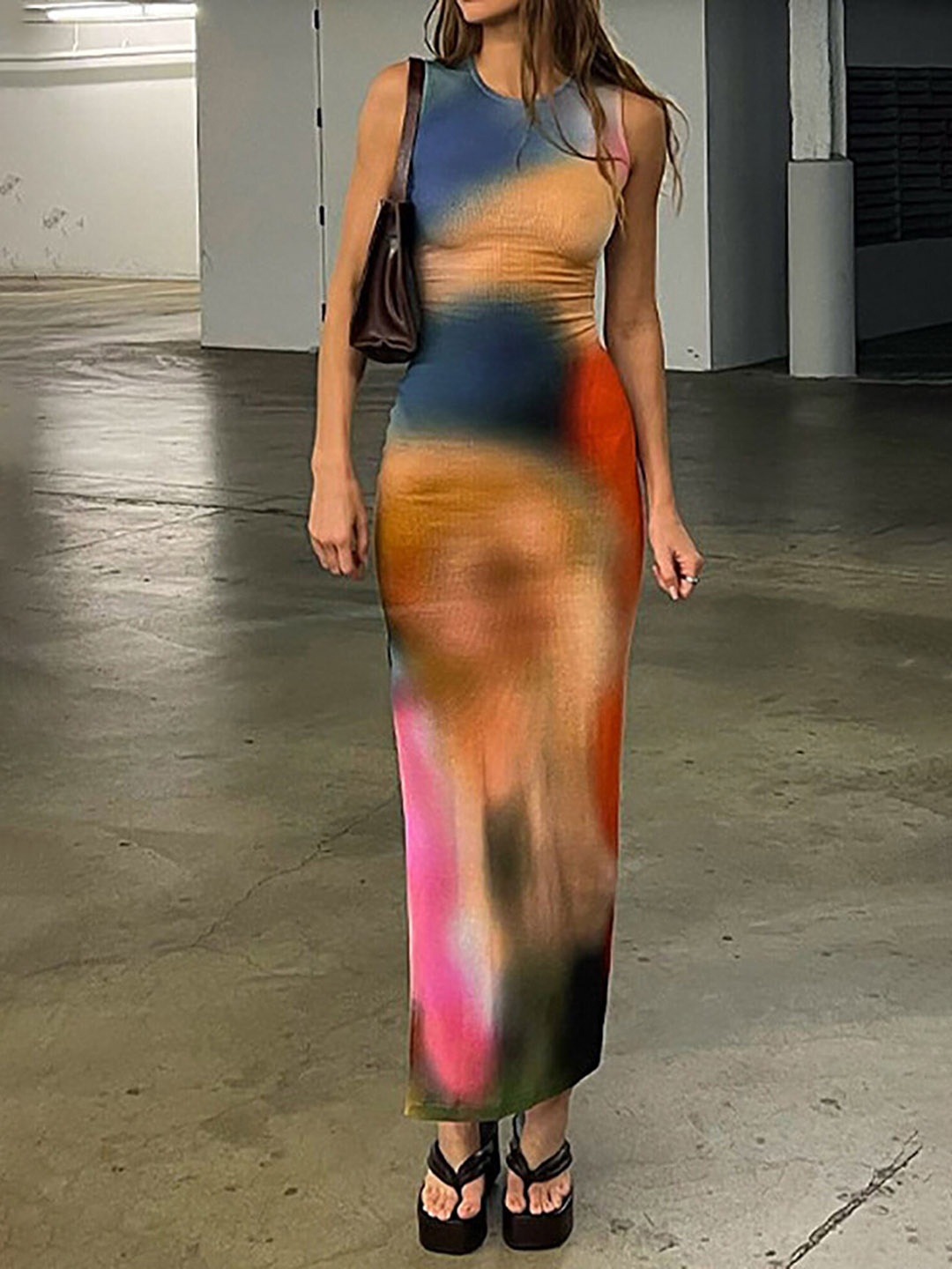 

LULU & SKY Abstract Printed Maxi Dress, Orange