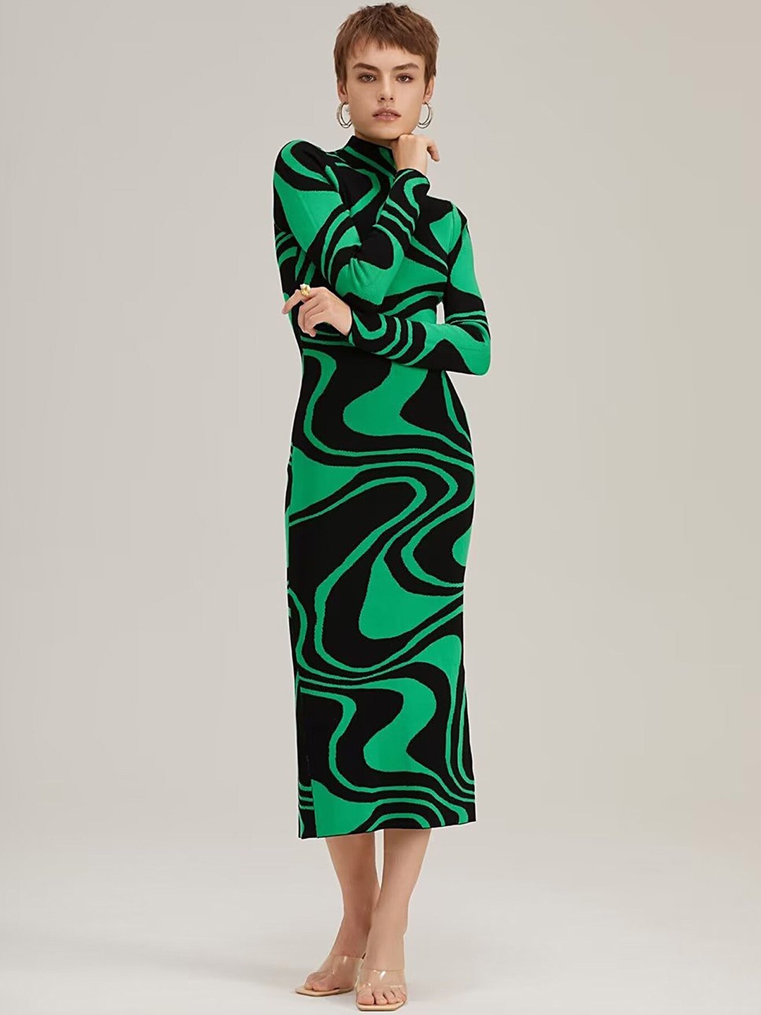 

LULU & SKY Abstract Printed Sheath Dress, Green