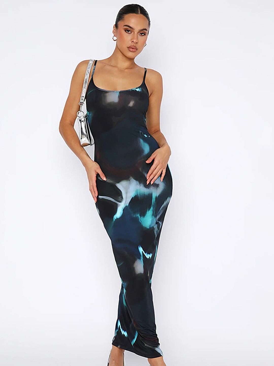 

LULU & SKY Abstract Printed Bodycon Dress, Blue