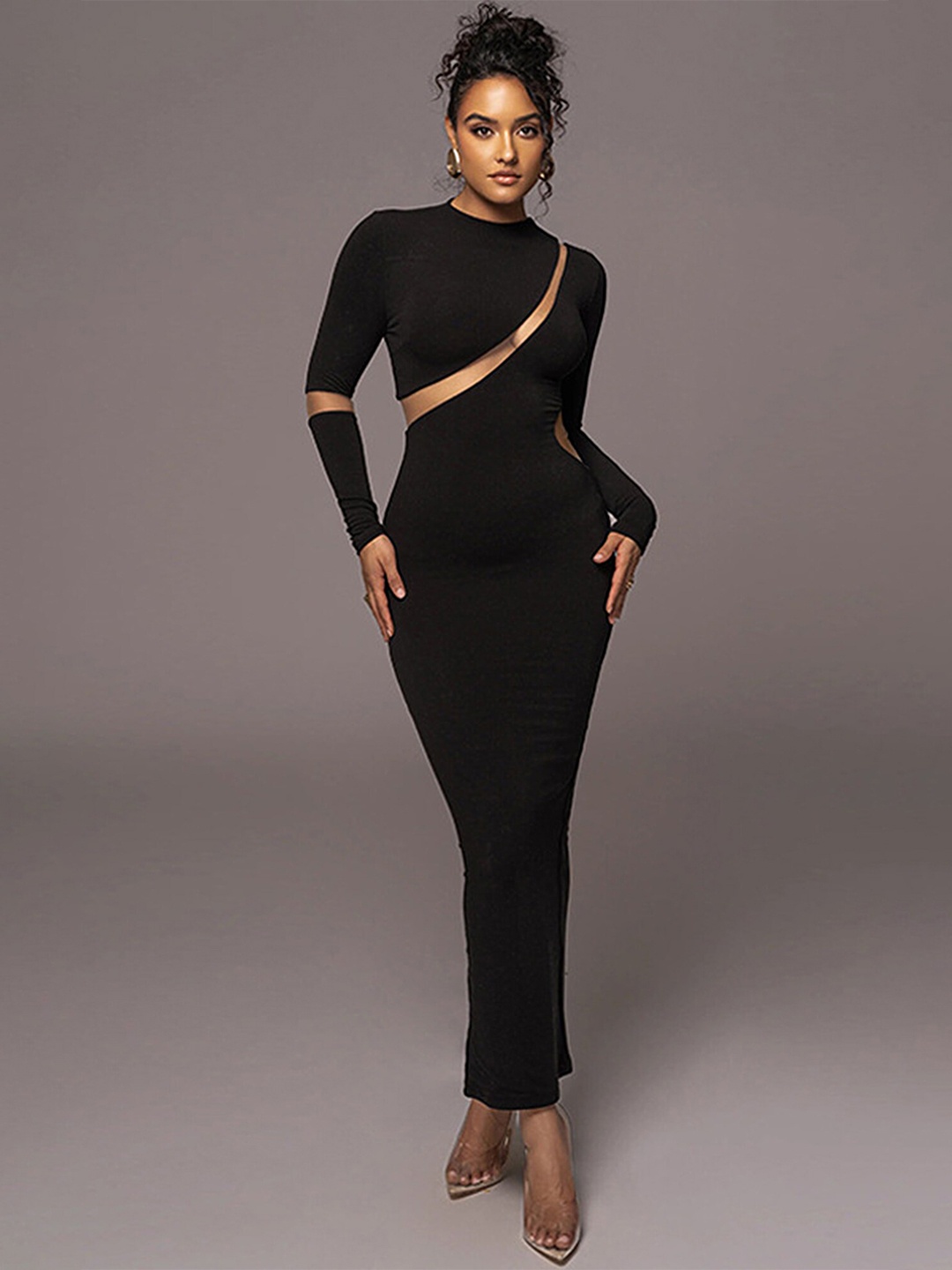 

LULU & SKY Cut Out Sheath Dress, Black