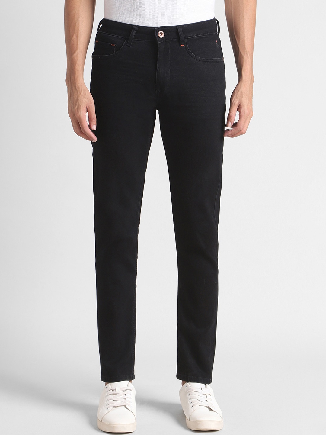 

SIMON CARTER LONDON Men Slim Fit Mid-Rise Cotton Jeans, Black