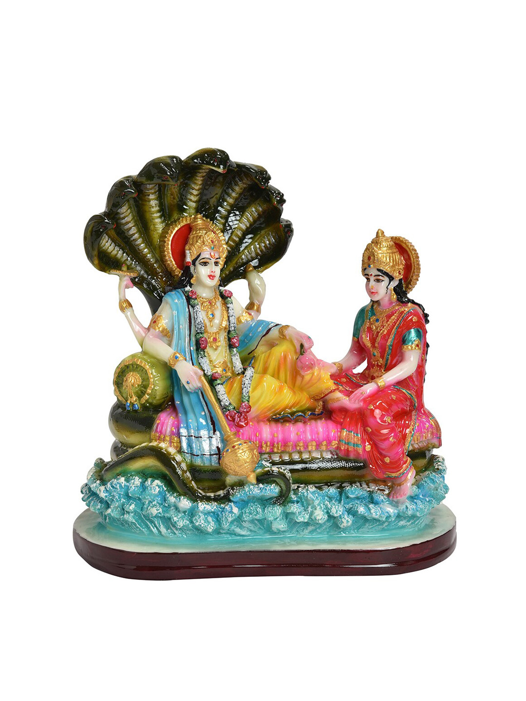 

Gifts N Greetings White & Blue Printed Laxmi Narayan Idol Showpiece
