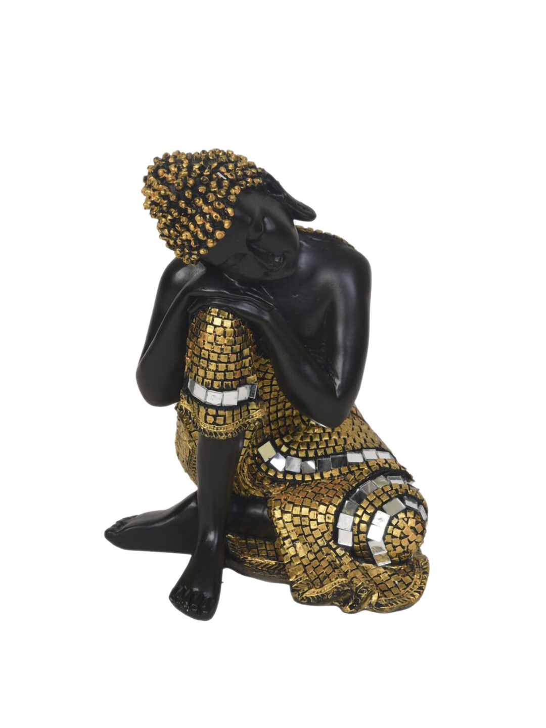 

Gifts N Greetings Black & Golden Embellished Buddha Idol Showpiece