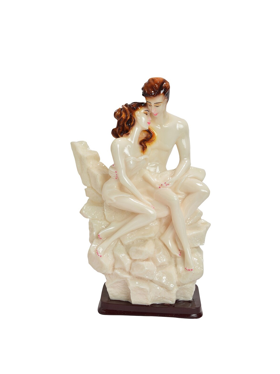 

Gifts N Greetings White & Brown Couple On Rock Show Figurine Showpiece