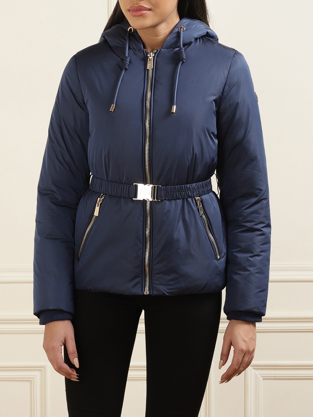 

Rinascimento Hooded Longline Puffer Jacket, Navy blue