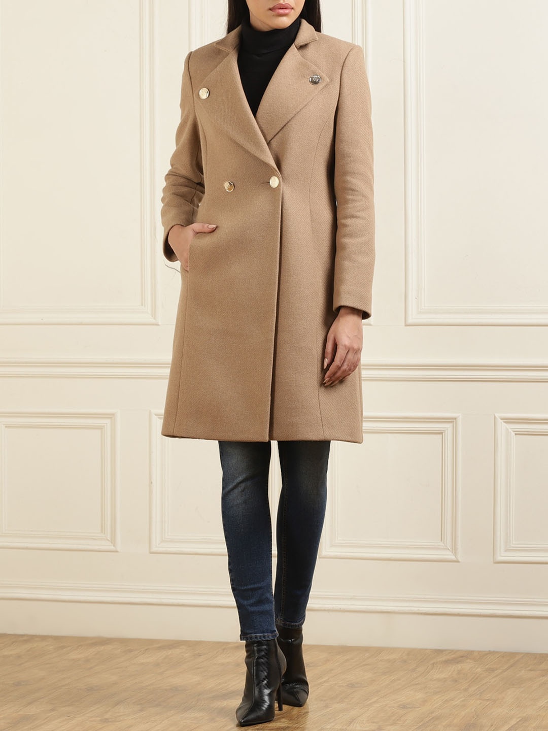 

Rinascimento Woollen Longline Parka Jacket, Beige