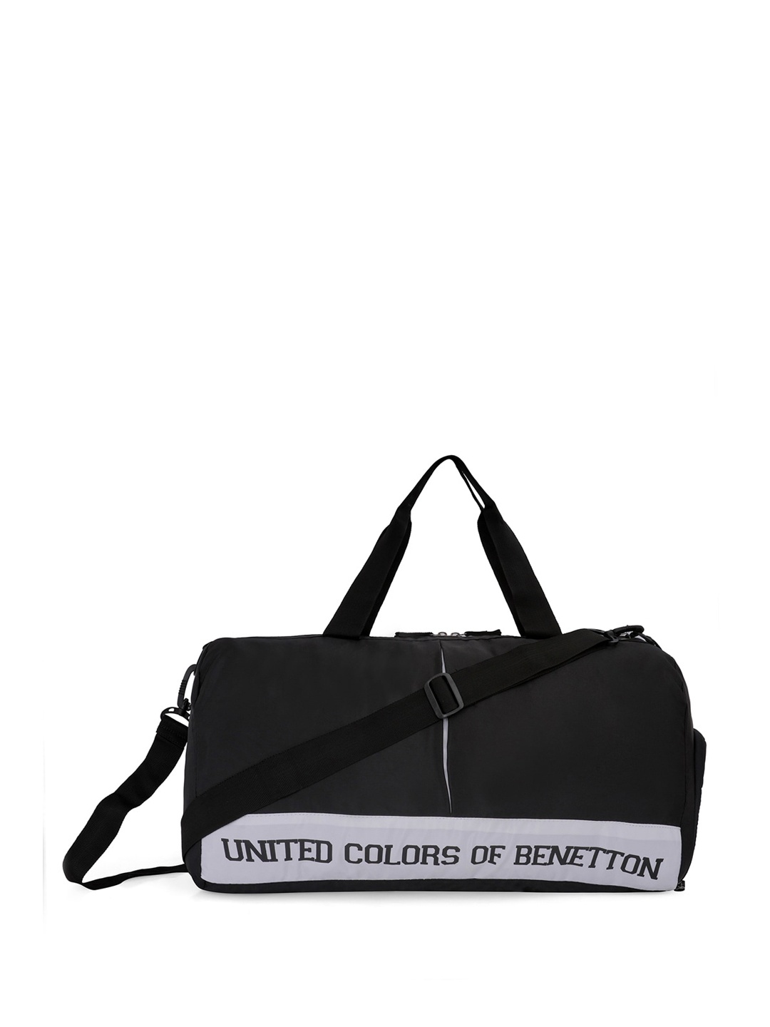 

United Colors of Benetton Printed Gym Duffel Bag, Black