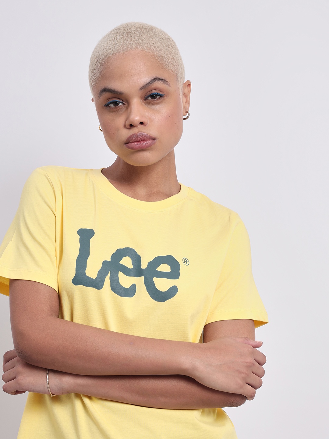 

Lee Typography Printed Round Neck Cotton T-shirt, Yellow